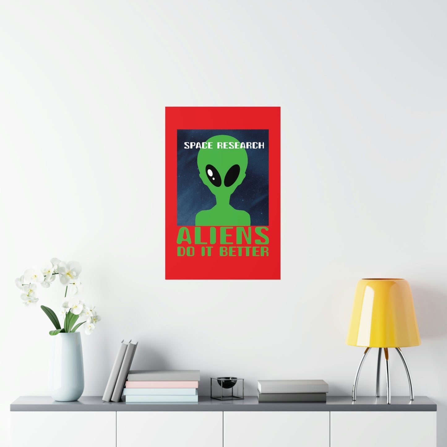 Space Research UFO Funny Quotes Aesthetics Premium Matte Vertical Posters Ichaku [Perfect Gifts Selection]