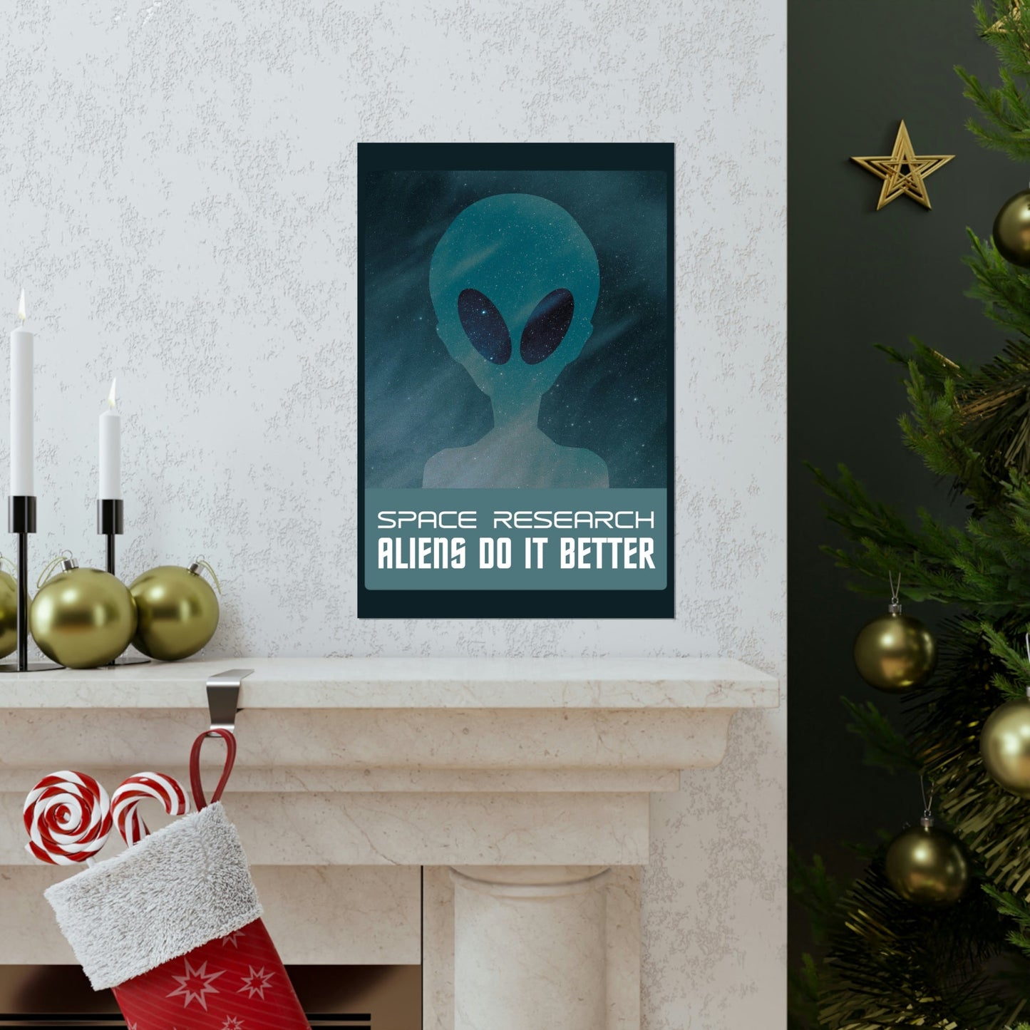 Space Research UFO Funny Quotes Aesthetics Premium Matte Vertical Posters Ichaku [Perfect Gifts Selection]