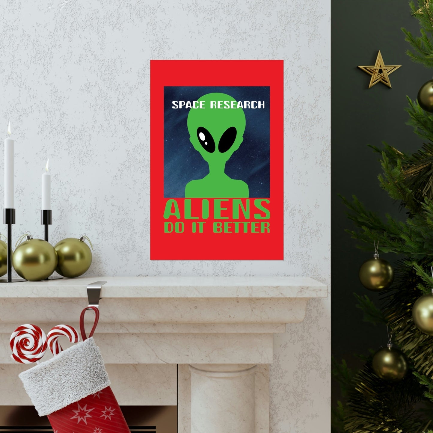 Space Research UFO Funny Quotes Aesthetics Premium Matte Vertical Posters Ichaku [Perfect Gifts Selection]