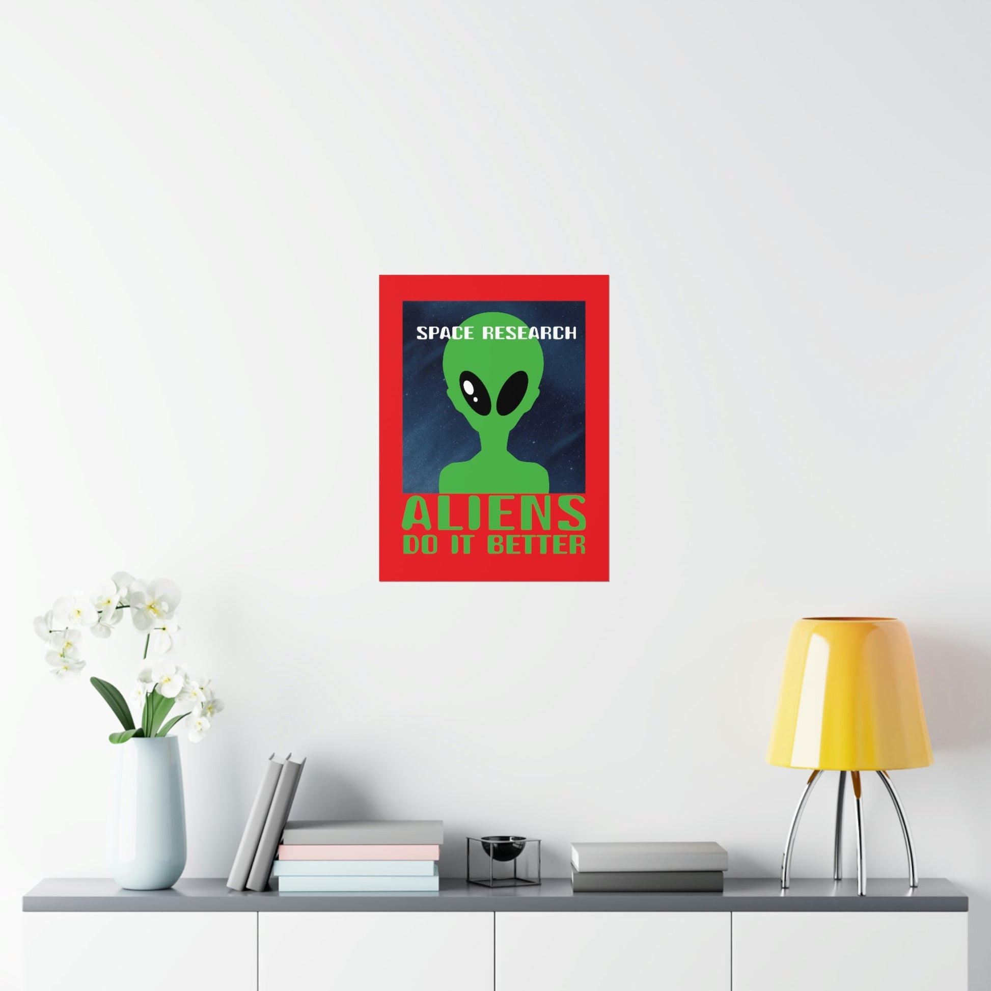 Space Research UFO Funny Quotes Aesthetics Premium Matte Vertical Posters Ichaku [Perfect Gifts Selection]