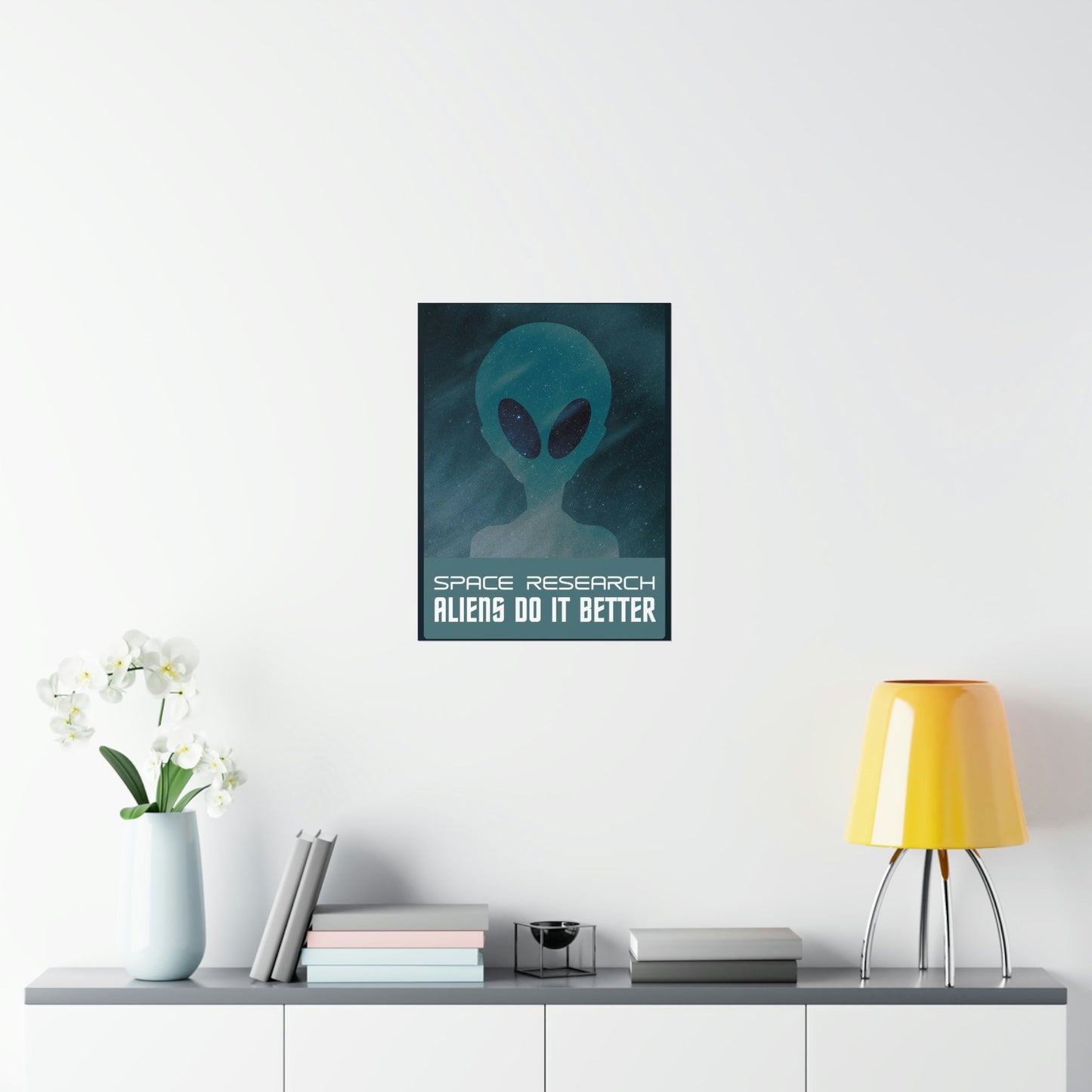 Space Research UFO Funny Quotes Aesthetics Premium Matte Vertical Posters Ichaku [Perfect Gifts Selection]