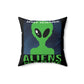 Space Research UFO Funny Quotes Spun Polyester Square Pillow Ichaku [Perfect Gifts Selection]