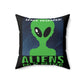 Space Research UFO Funny Quotes Spun Polyester Square Pillow Ichaku [Perfect Gifts Selection]