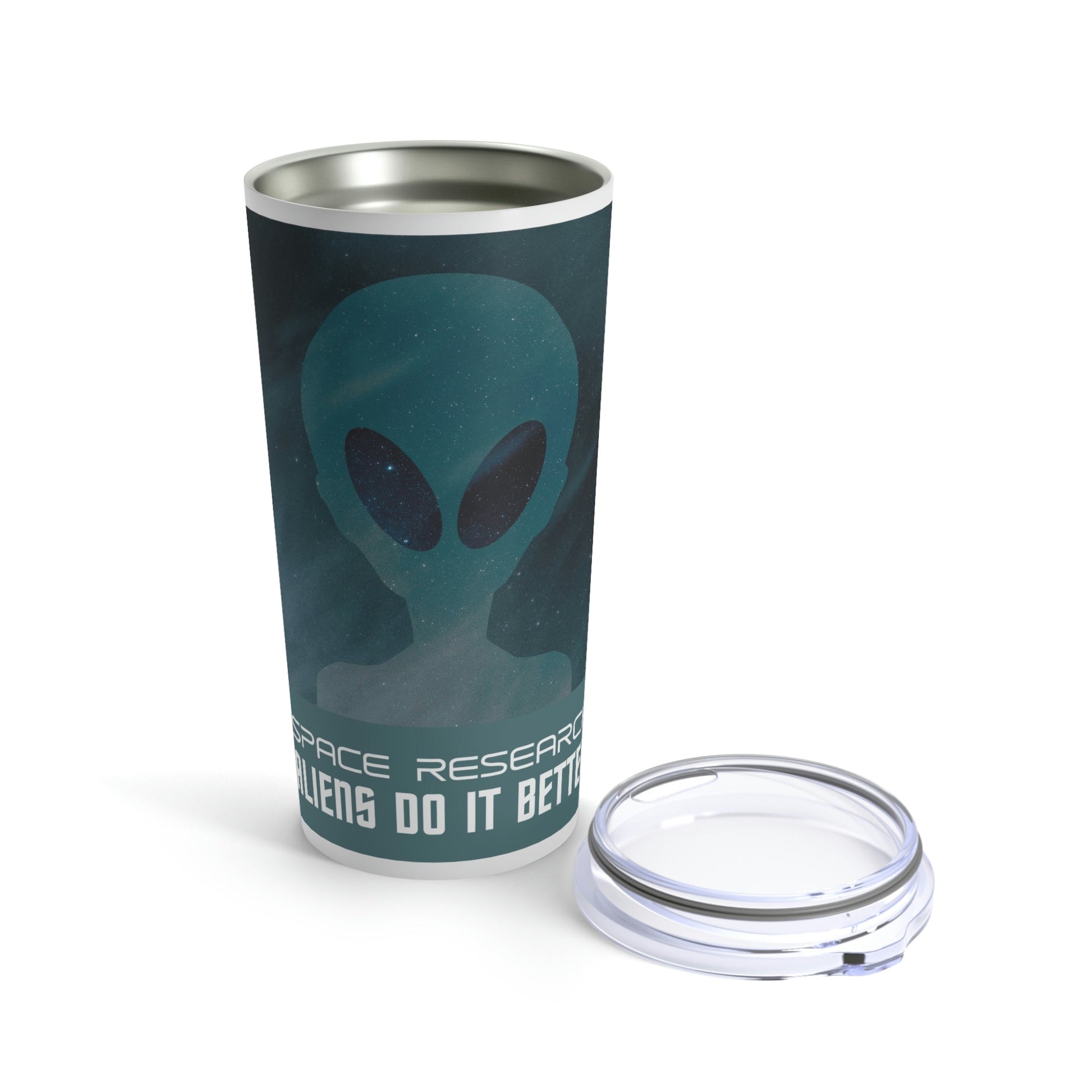 Space Research UFO Funny Quotes Stainless Steel Hot or Cold Vacuum Tumbler 20oz Ichaku [Perfect Gifts Selection]