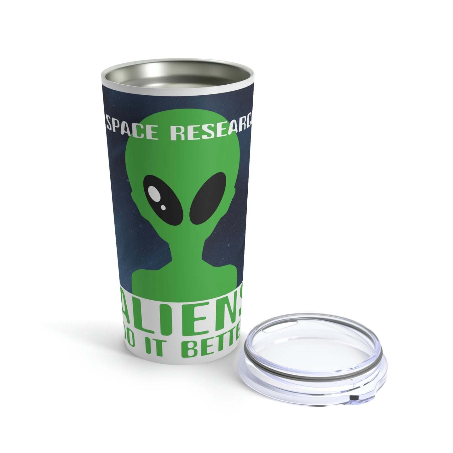 Space Research UFO Funny Quotes Stainless Steel Hot or Cold Vacuum Tumbler 20oz Ichaku [Perfect Gifts Selection]