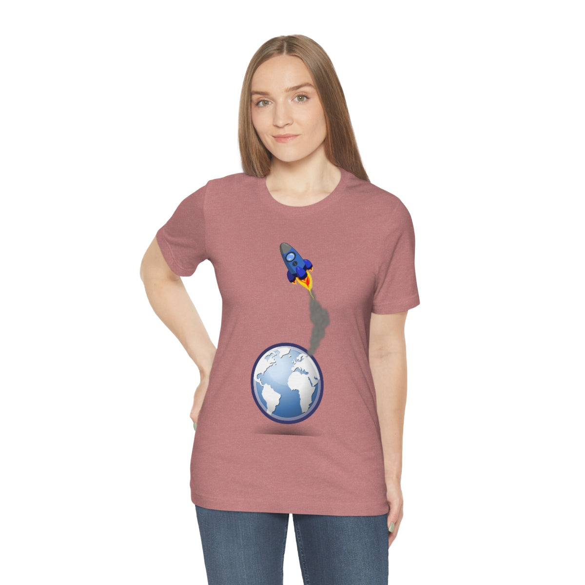 Space Ship Earth Travel To The Universe Future Unisex Jersey Short Sleeve T-Shirt Ichaku [Perfect Gifts Selection]