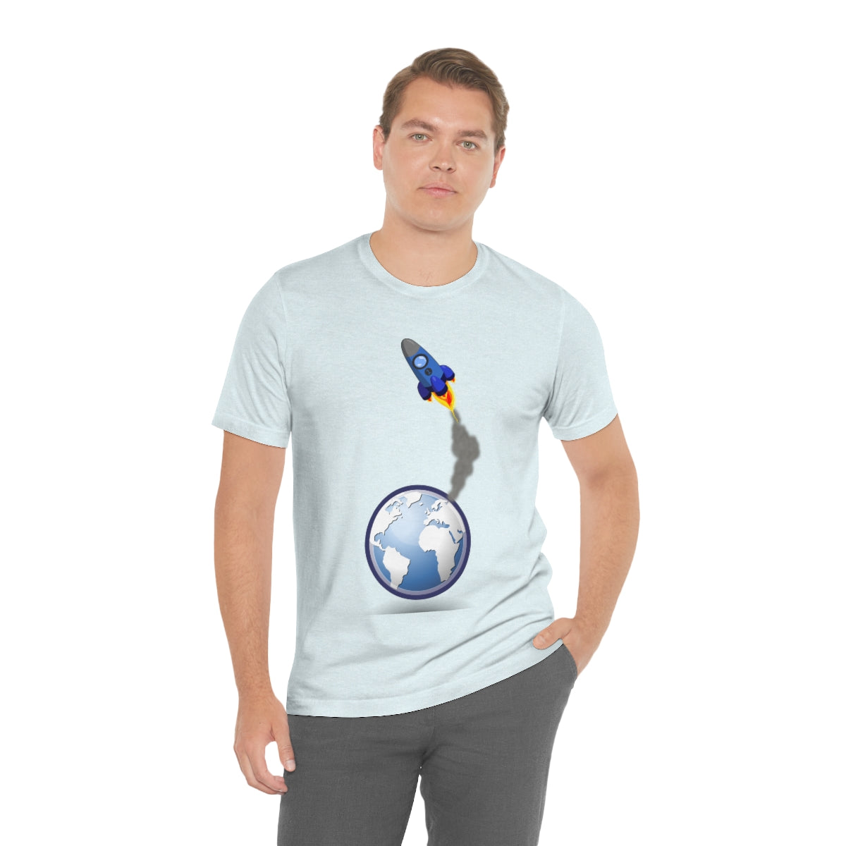 Space Ship Earth Travel To The Universe Future Unisex Jersey Short Sleeve T-Shirt Ichaku [Perfect Gifts Selection]