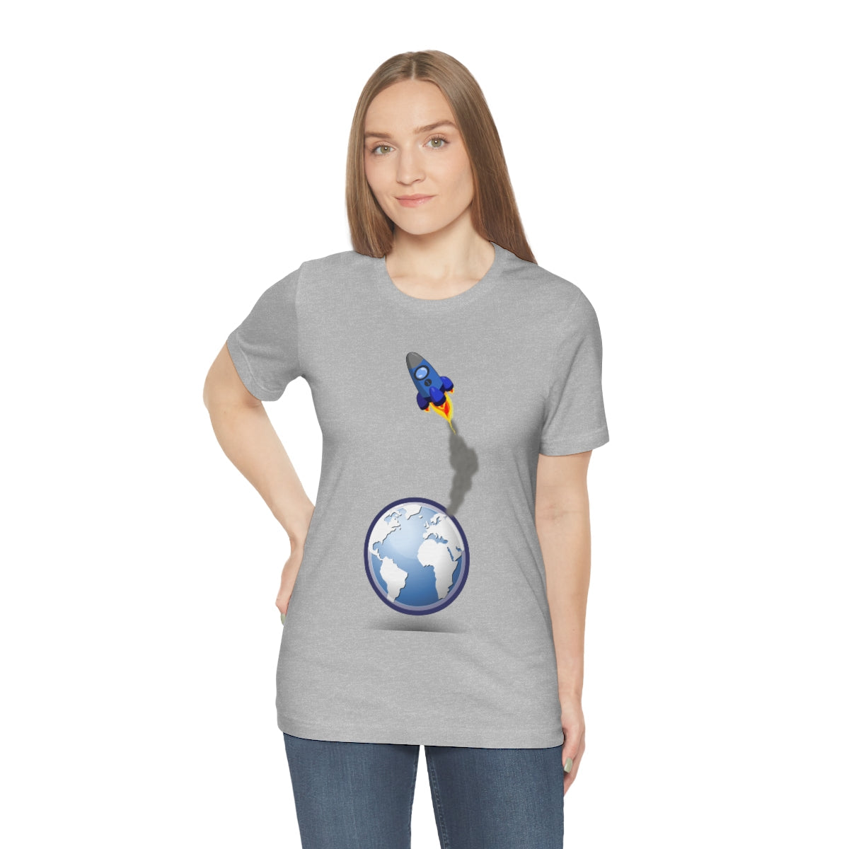 Space Ship Earth Travel To The Universe Future Unisex Jersey Short Sleeve T-Shirt Ichaku [Perfect Gifts Selection]