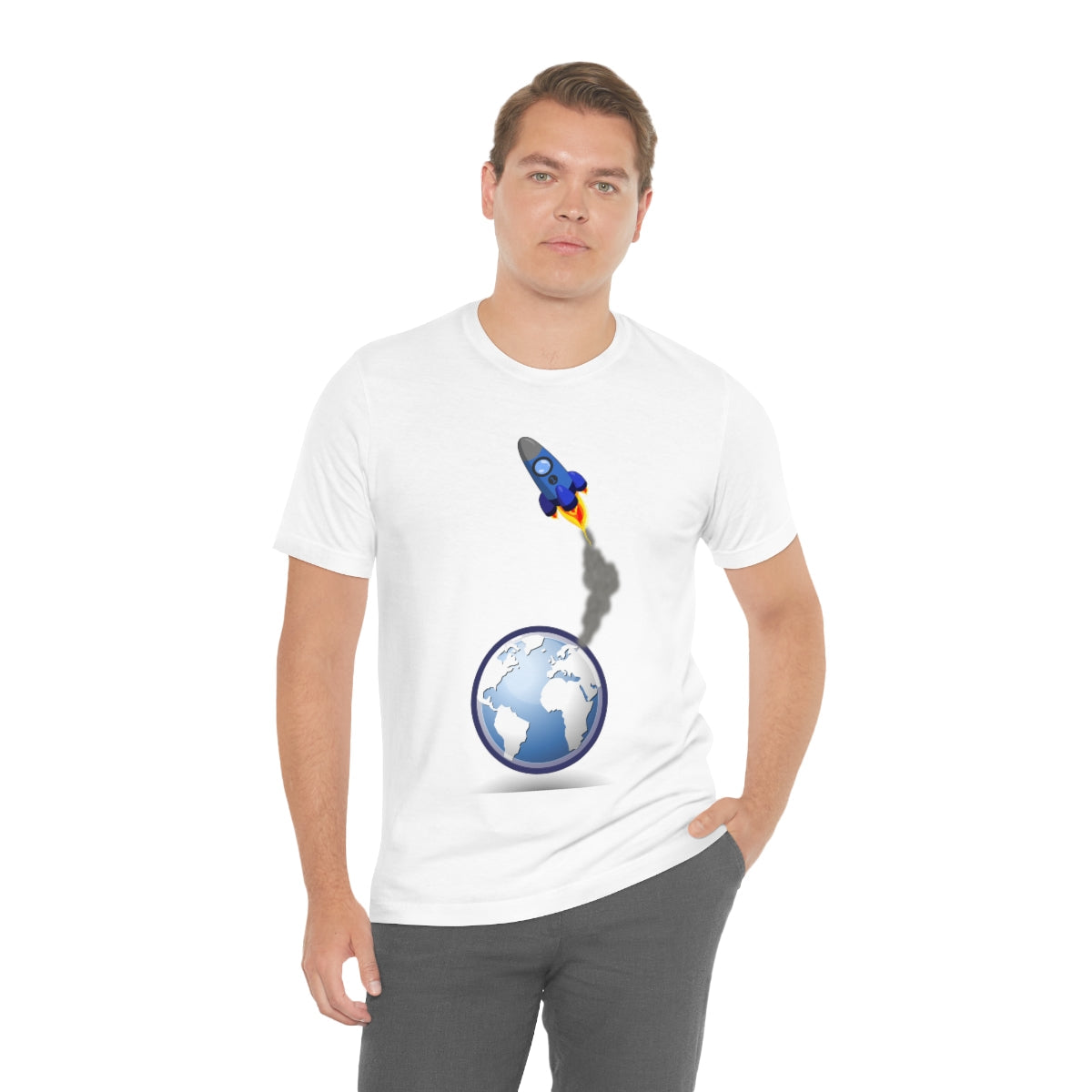 Space Ship Earth Travel To The Universe Future Unisex Jersey Short Sleeve T-Shirt Ichaku [Perfect Gifts Selection]