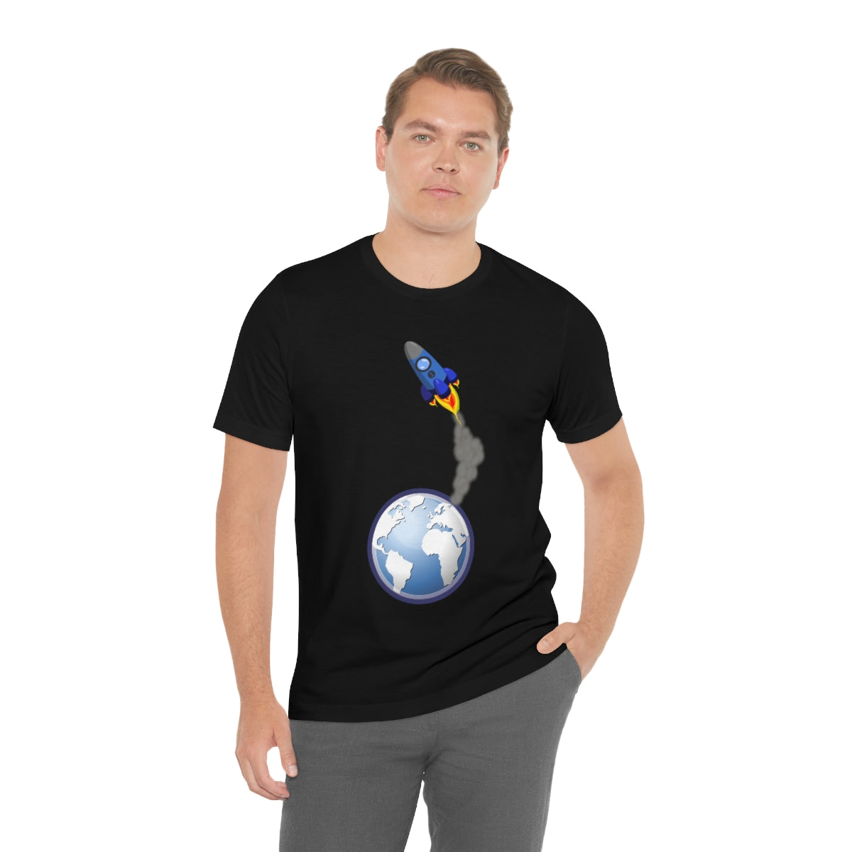 Space Ship Earth Travel To The Universe Future Unisex Jersey Short Sleeve T-Shirt Ichaku [Perfect Gifts Selection]