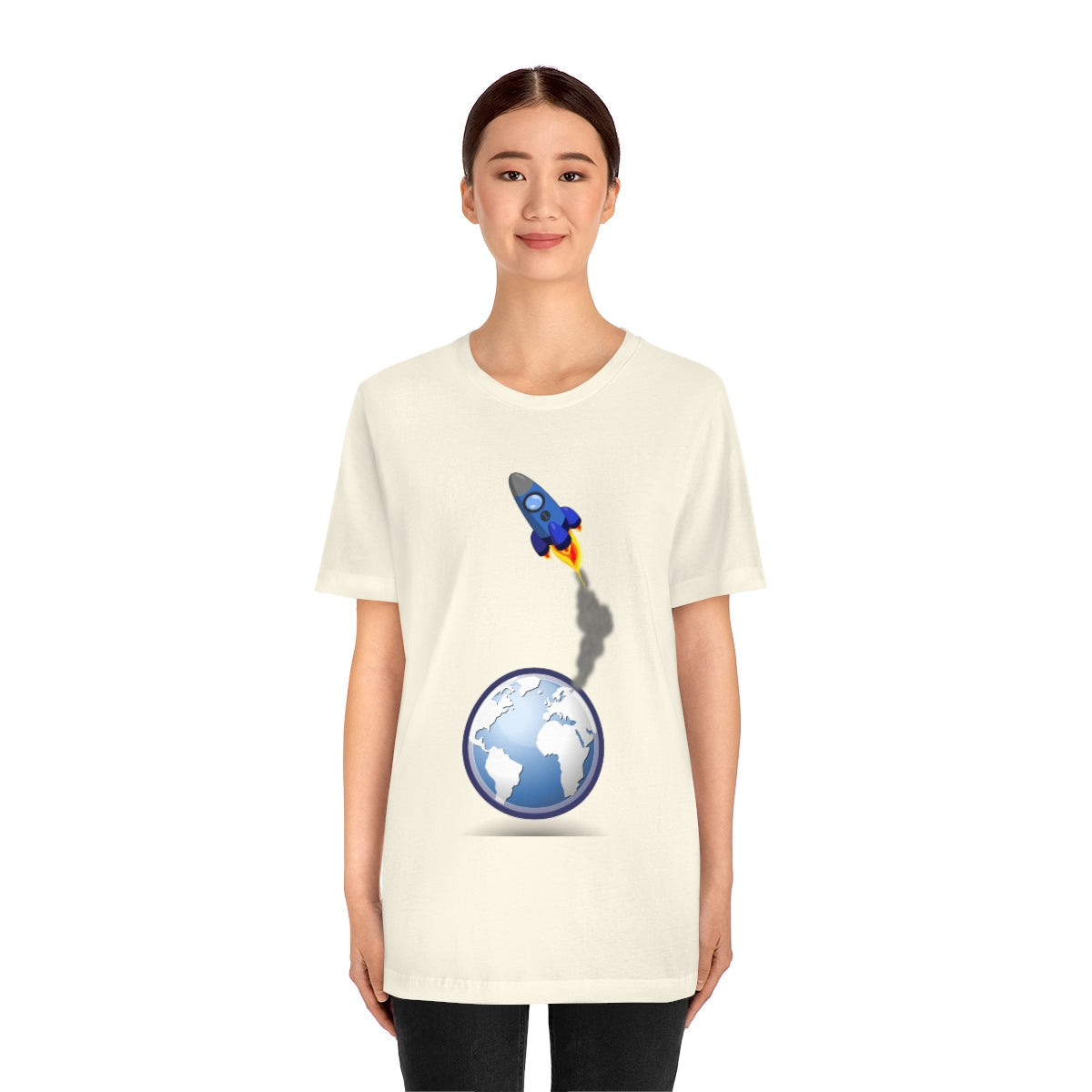 Space Ship Earth Travel To The Universe Future Unisex Jersey Short Sleeve T-Shirt Ichaku [Perfect Gifts Selection]