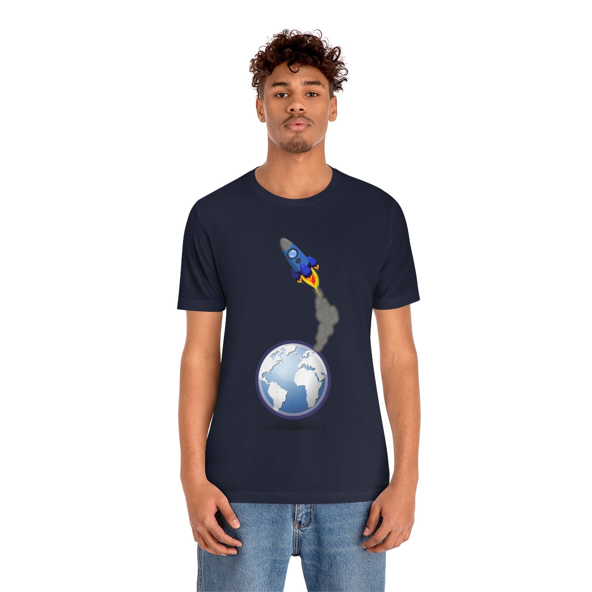 Space Ship Earth Travel To The Universe Future Unisex Jersey Short Sleeve T-Shirt Ichaku [Perfect Gifts Selection]