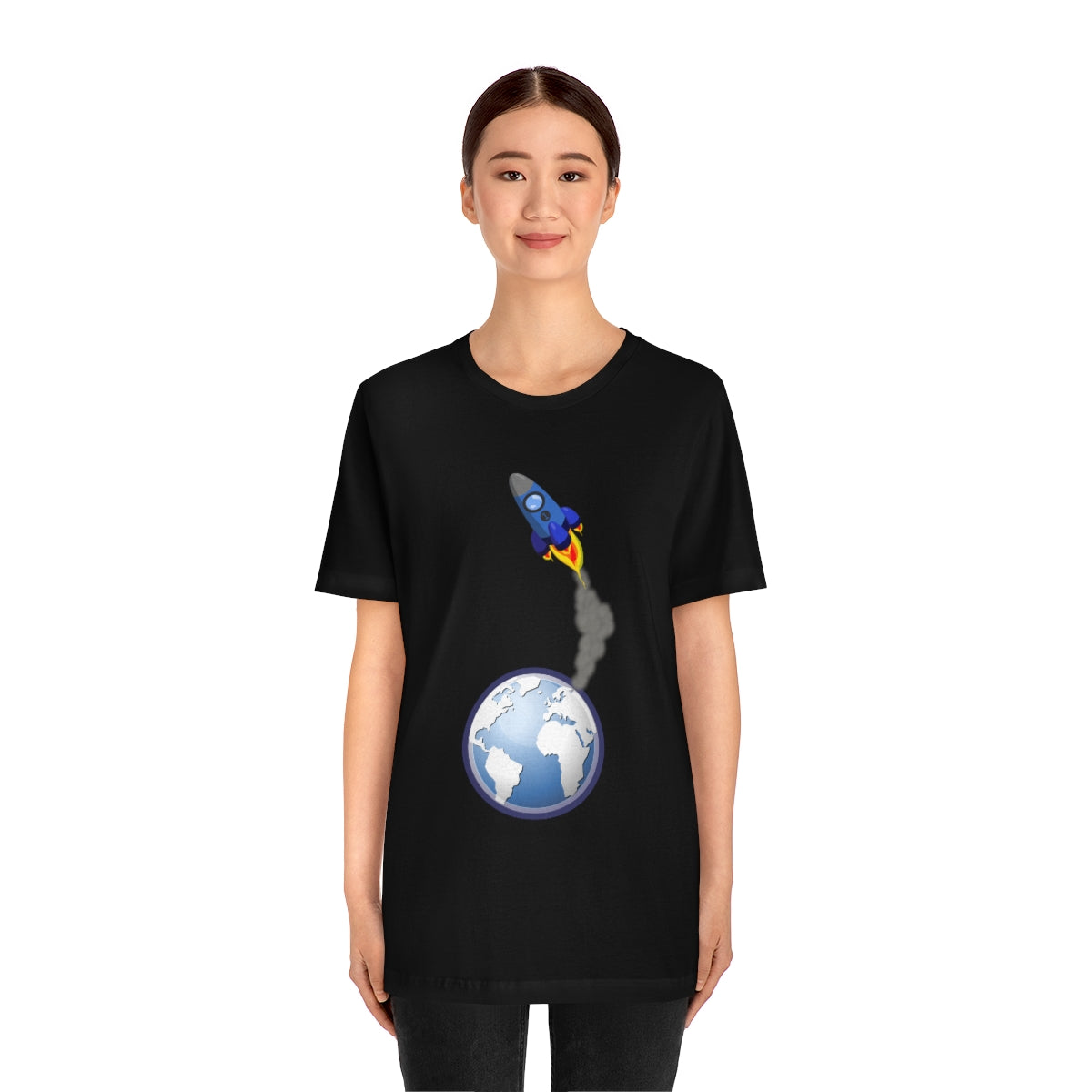 Space Ship Earth Travel To The Universe Future Unisex Jersey Short Sleeve T-Shirt Ichaku [Perfect Gifts Selection]