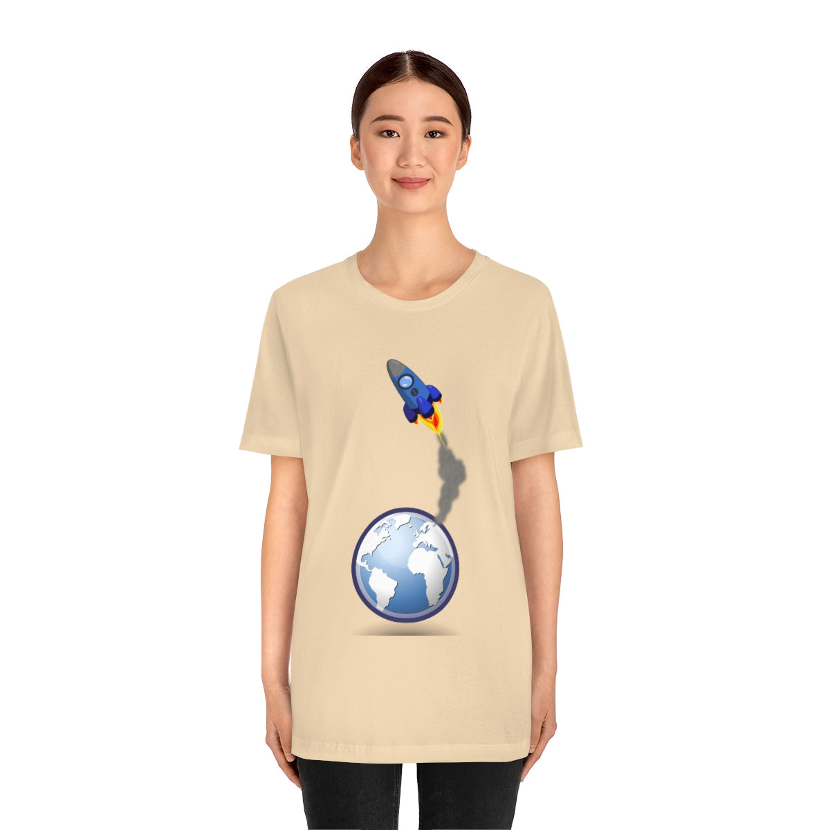 Space Ship Earth Travel To The Universe Future Unisex Jersey Short Sleeve T-Shirt Ichaku [Perfect Gifts Selection]