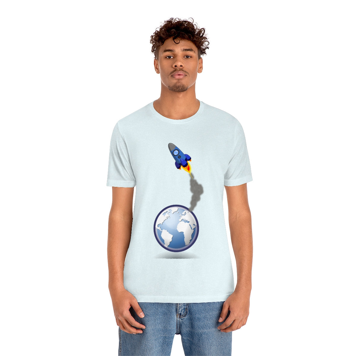 Space Ship Earth Travel To The Universe Future Unisex Jersey Short Sleeve T-Shirt Ichaku [Perfect Gifts Selection]