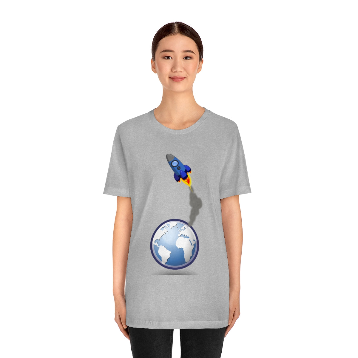 Space Ship Earth Travel To The Universe Future Unisex Jersey Short Sleeve T-Shirt Ichaku [Perfect Gifts Selection]