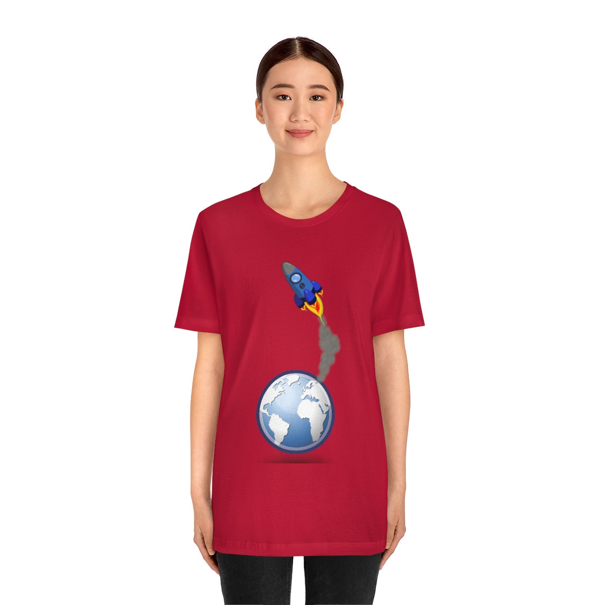 Space Ship Earth Travel To The Universe Future Unisex Jersey Short Sleeve T-Shirt Ichaku [Perfect Gifts Selection]