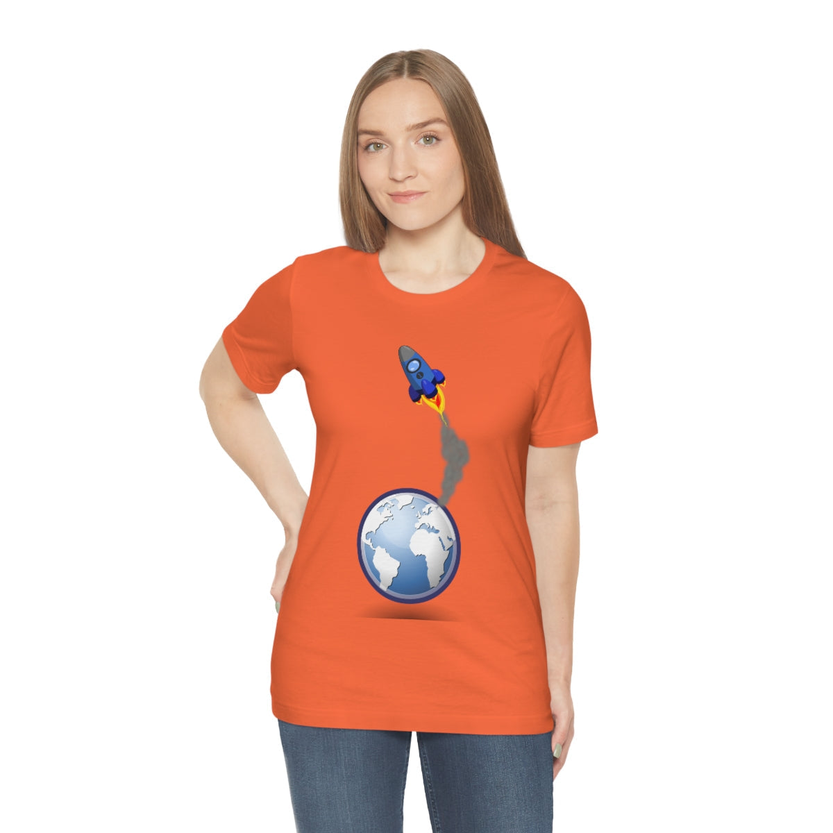 Space Ship Earth Travel To The Universe Future Unisex Jersey Short Sleeve T-Shirt Ichaku [Perfect Gifts Selection]