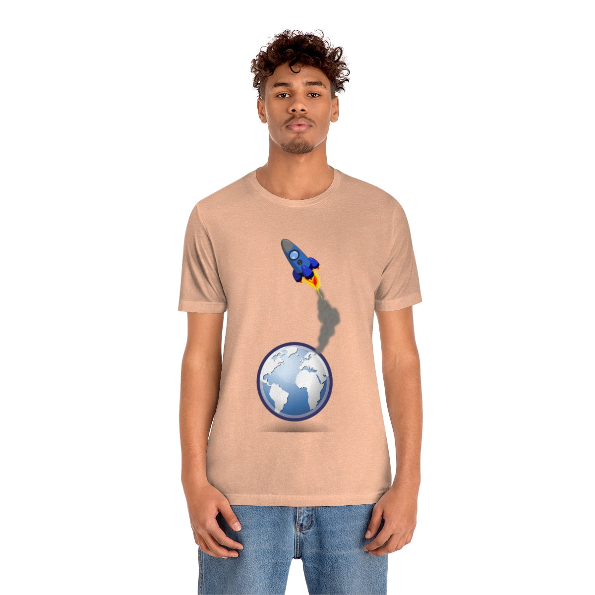 Space Ship Earth Travel To The Universe Future Unisex Jersey Short Sleeve T-Shirt Ichaku [Perfect Gifts Selection]