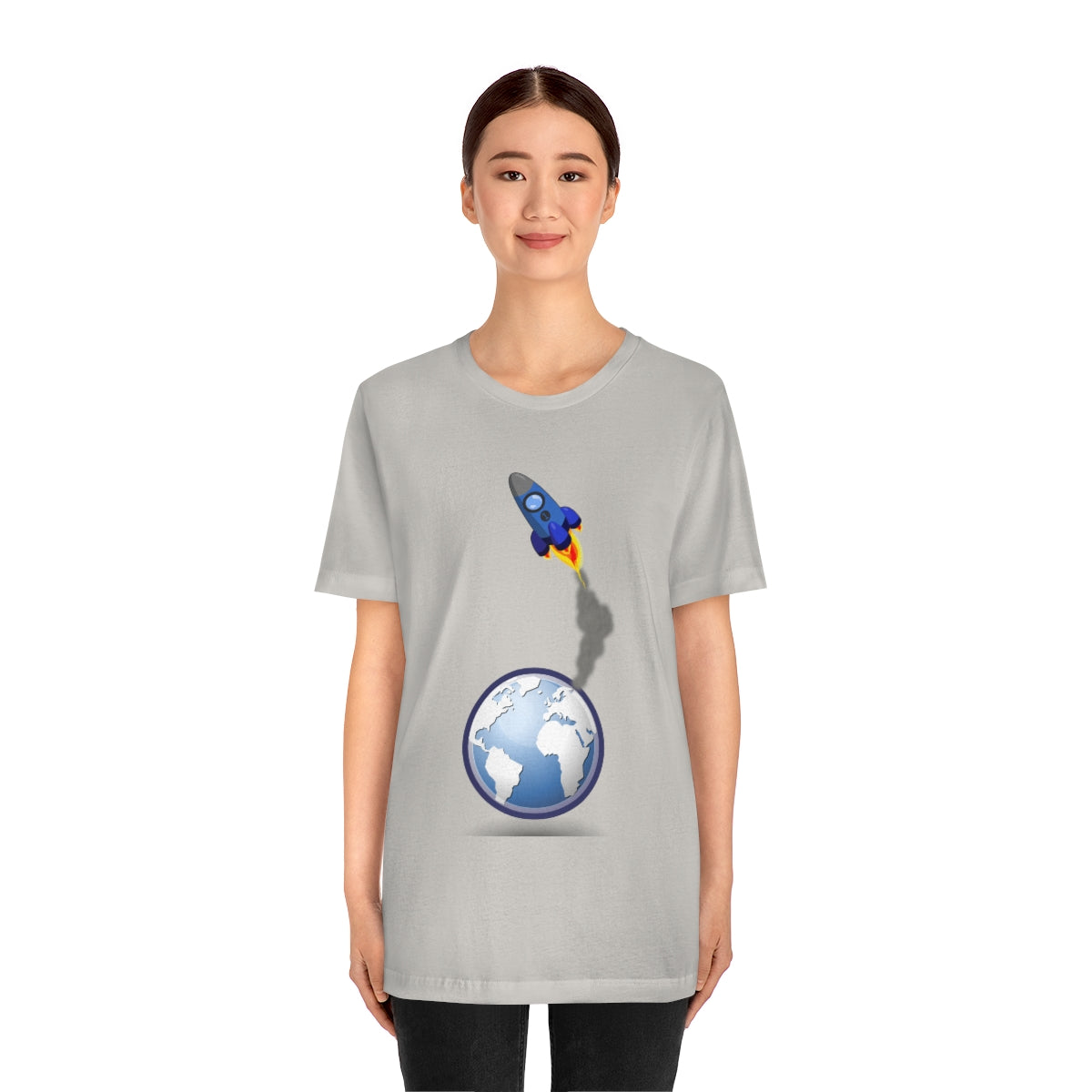 Space Ship Earth Travel To The Universe Future Unisex Jersey Short Sleeve T-Shirt Ichaku [Perfect Gifts Selection]