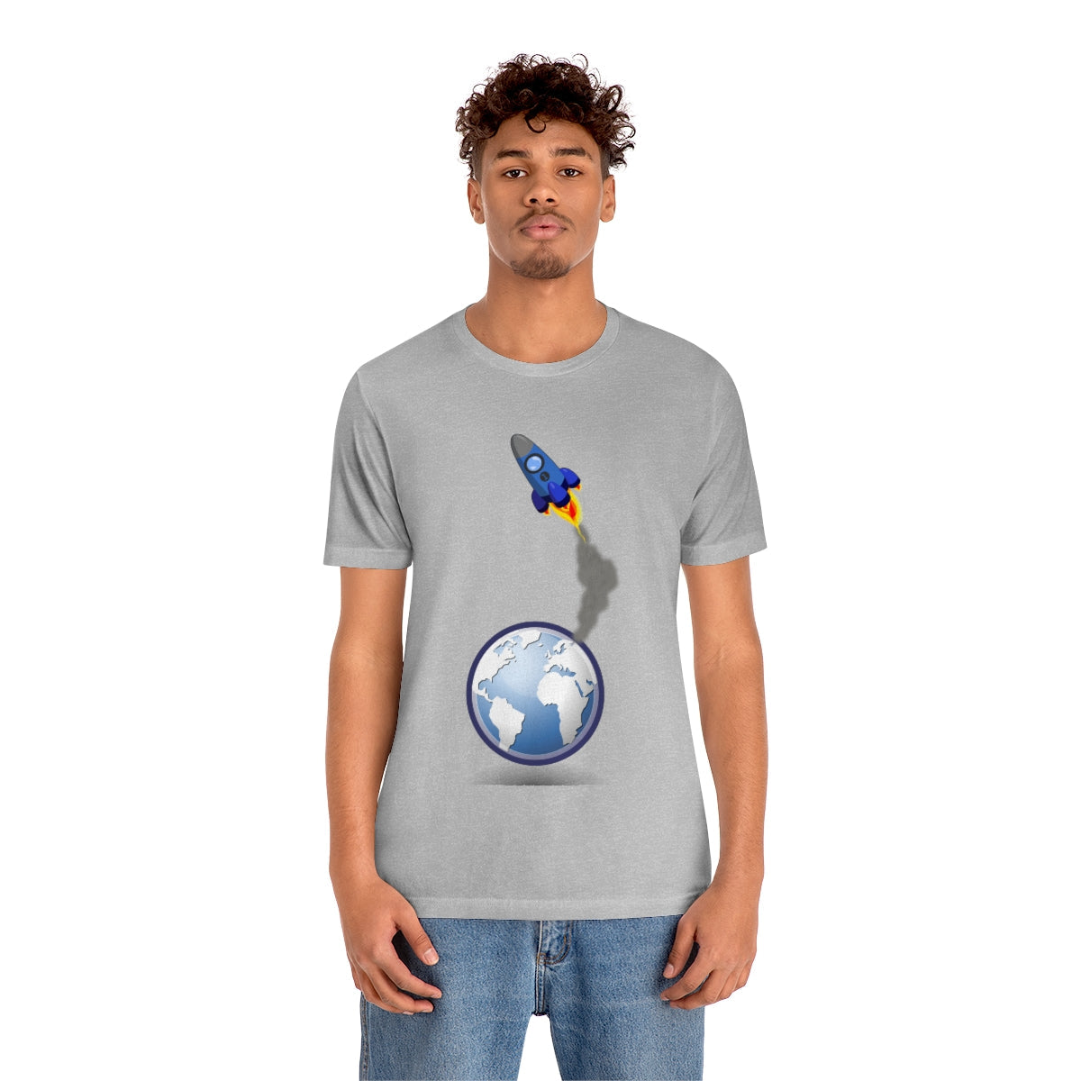 Space Ship Earth Travel To The Universe Future Unisex Jersey Short Sleeve T-Shirt Ichaku [Perfect Gifts Selection]