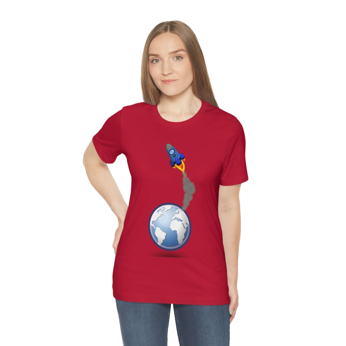 Space Ship Earth Travel To The Universe Future Unisex Jersey Short Sleeve T-Shirt Ichaku [Perfect Gifts Selection]