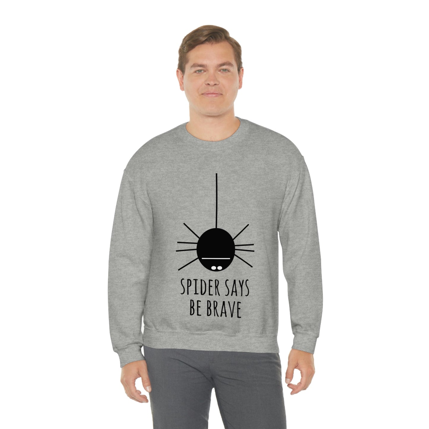 Spider Says Be Brave Unisex Heavy Blend™ Crewneck Sweatshirt Ichaku [Perfect Gifts Selection]