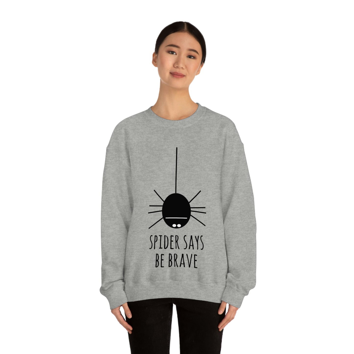 Spider Says Be Brave Unisex Heavy Blend™ Crewneck Sweatshirt Ichaku [Perfect Gifts Selection]