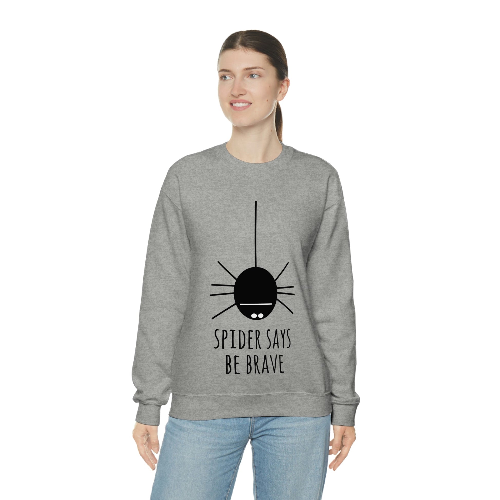 Spider Says Be Brave Unisex Heavy Blend™ Crewneck Sweatshirt Ichaku [Perfect Gifts Selection]