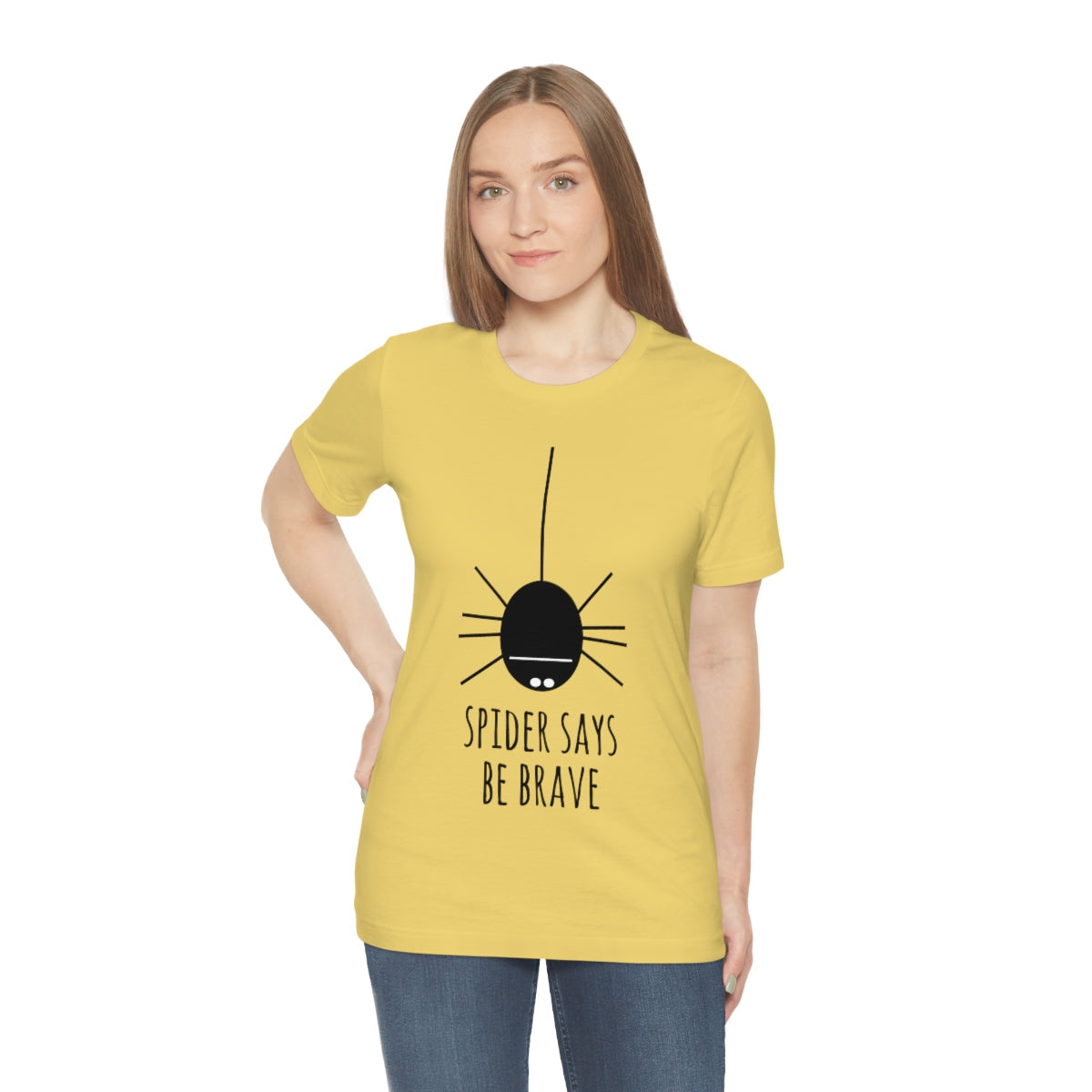 Spider Says Be Brave Unisex Jersey Short Sleeve T-Shirt Ichaku [Perfect Gifts Selection]