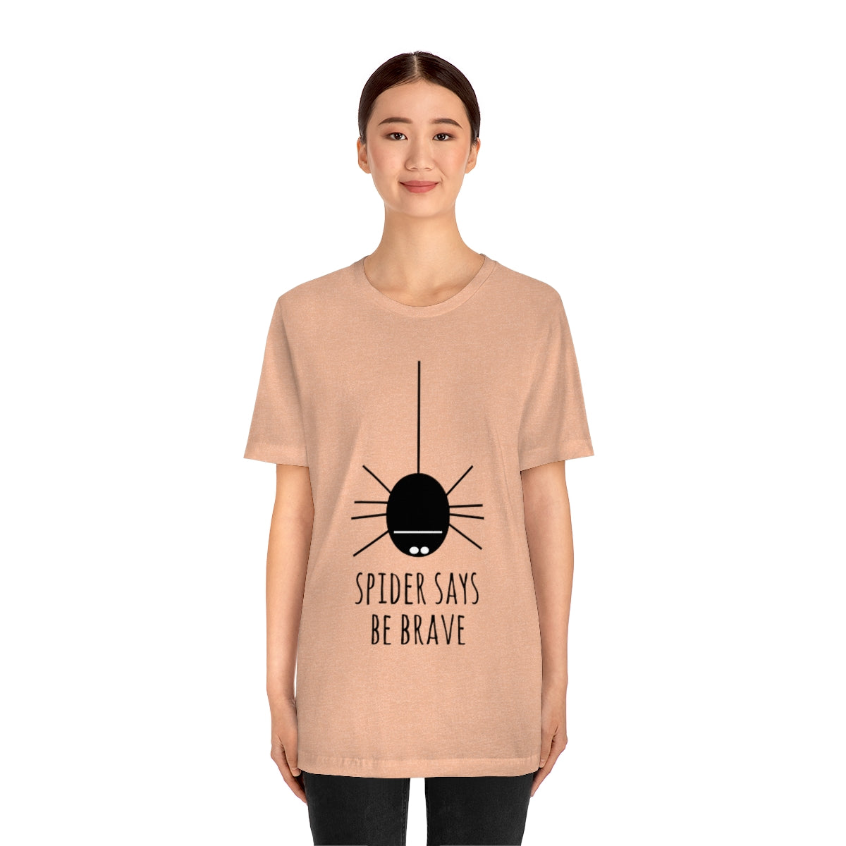 Spider Says Be Brave Unisex Jersey Short Sleeve T-Shirt Ichaku [Perfect Gifts Selection]