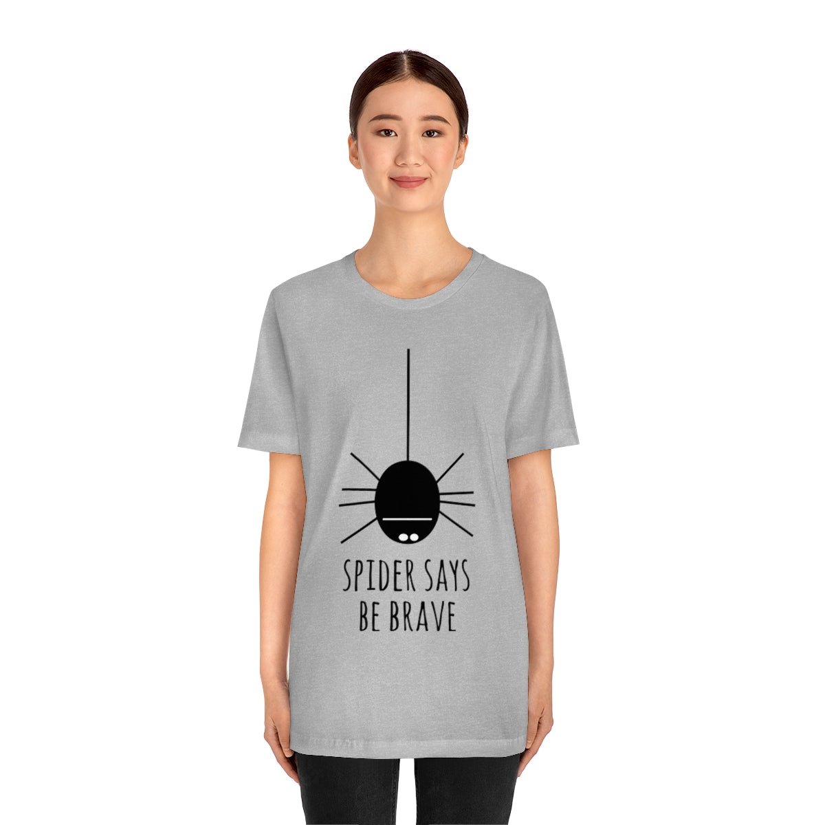 Spider Says Be Brave Unisex Jersey Short Sleeve T-Shirt Ichaku [Perfect Gifts Selection]