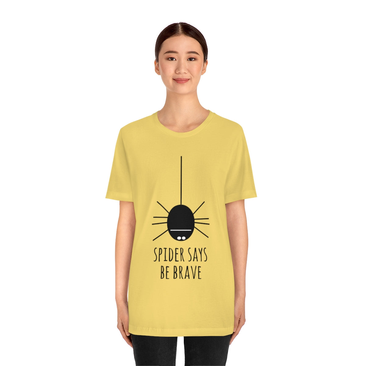 Spider Says Be Brave Unisex Jersey Short Sleeve T-Shirt Ichaku [Perfect Gifts Selection]