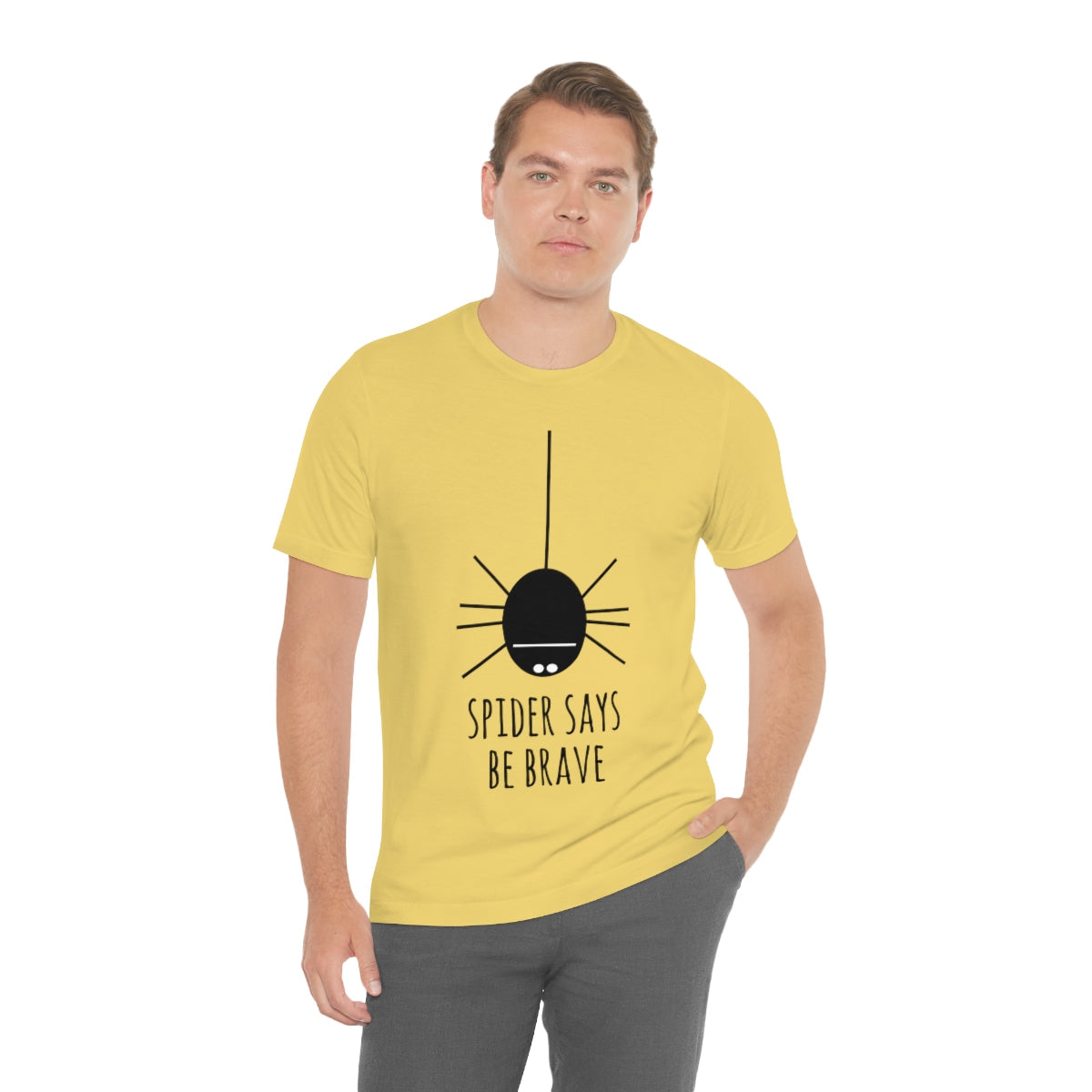 Spider Says Be Brave Unisex Jersey Short Sleeve T-Shirt Ichaku [Perfect Gifts Selection]