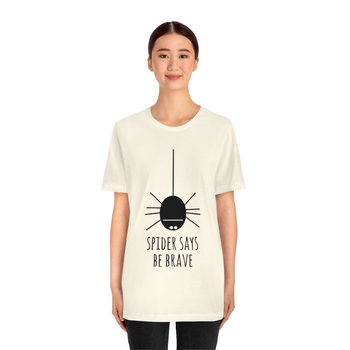 Spider Says Be Brave Unisex Jersey Short Sleeve T-Shirt Ichaku [Perfect Gifts Selection]