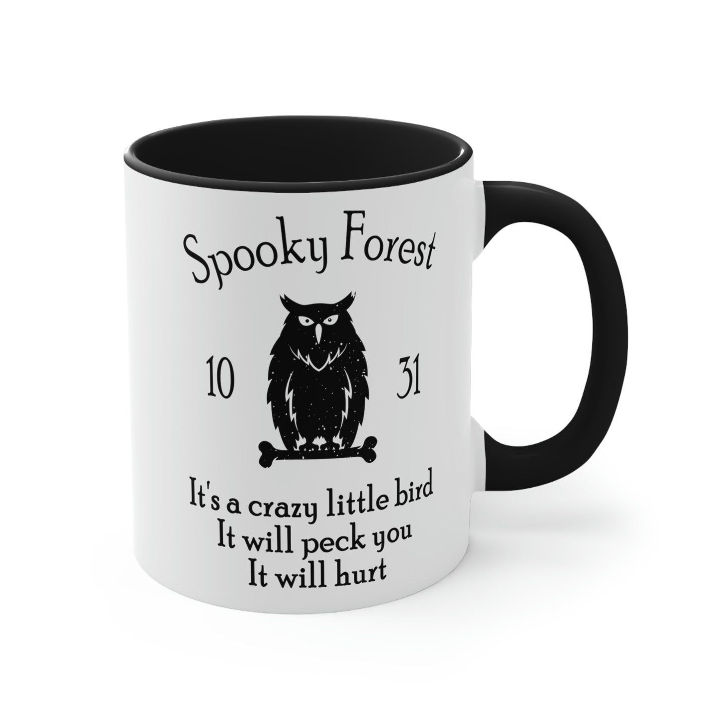 Spooky Forest Bird Halloween Classic Accent Coffee Mug 11oz Ichaku [Perfect Gifts Selection]