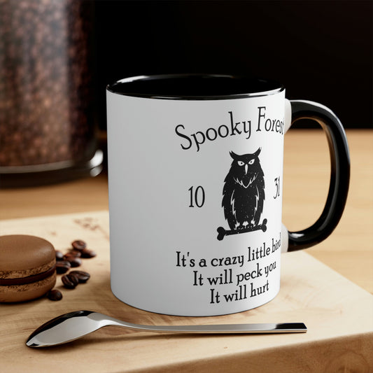 Spooky Forest Bird Halloween Classic Accent Coffee Mug 11oz Ichaku [Perfect Gifts Selection]