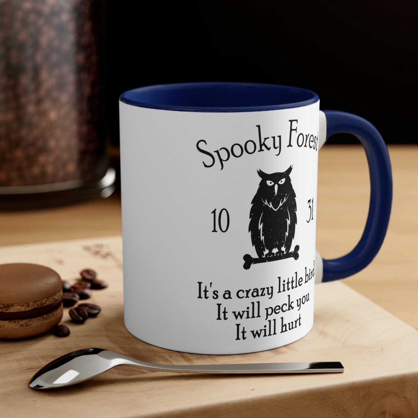 Spooky Forest Bird Halloween Classic Accent Coffee Mug 11oz Ichaku [Perfect Gifts Selection]