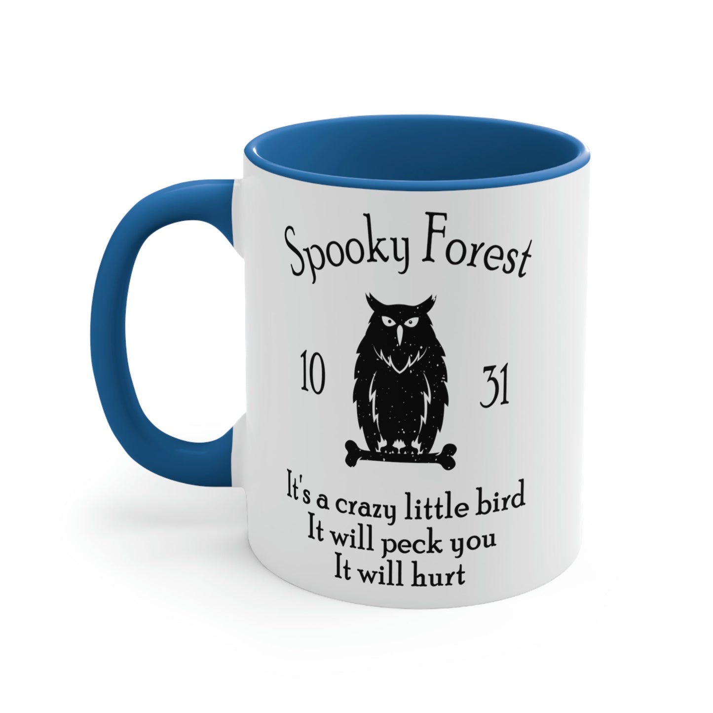Spooky Forest Bird Halloween Classic Accent Coffee Mug 11oz Ichaku [Perfect Gifts Selection]