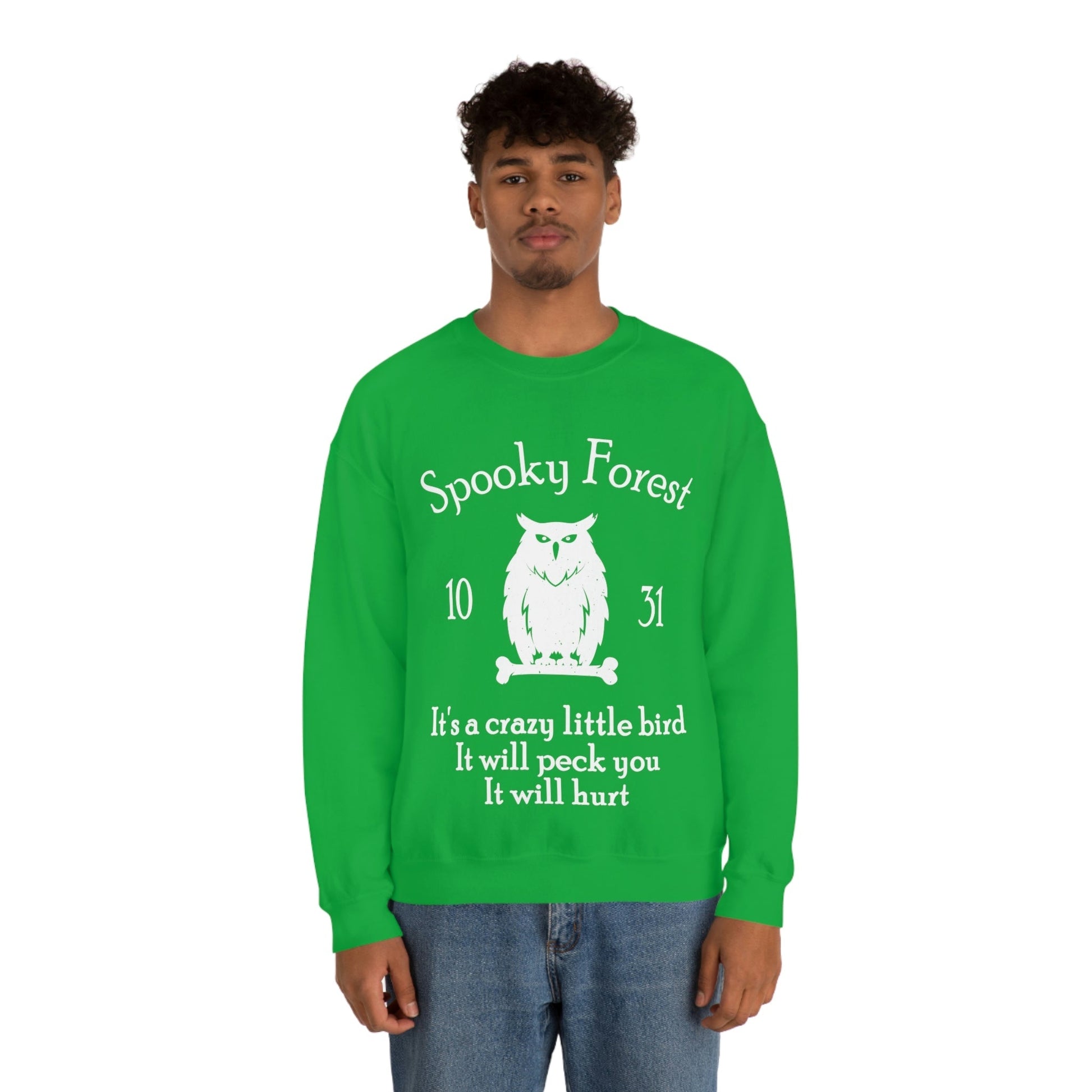 Spooky Forest Bird Halloween Unisex Heavy Blend™ Crewneck Sweatshirt Ichaku [Perfect Gifts Selection]