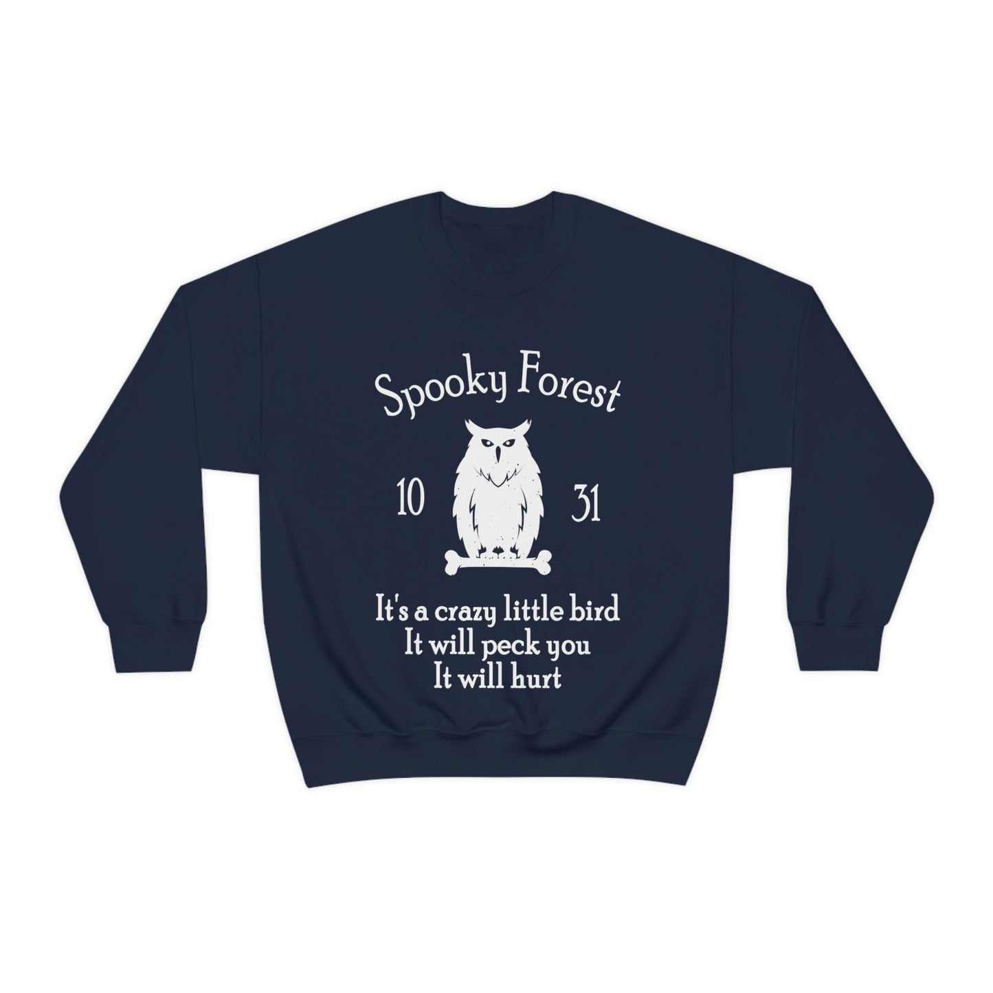 Spooky Forest Bird Halloween Unisex Heavy Blend™ Crewneck Sweatshirt Ichaku [Perfect Gifts Selection]