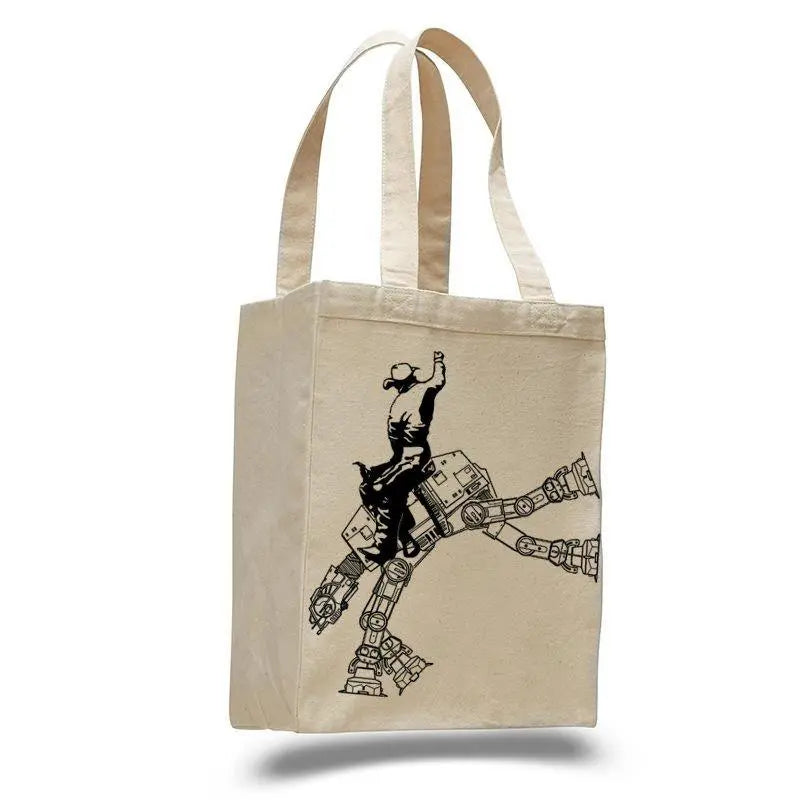 Star Wars AT AT rodeo- cotton canvas natural tote bag Ichaku [Perfect Gifts Selection]