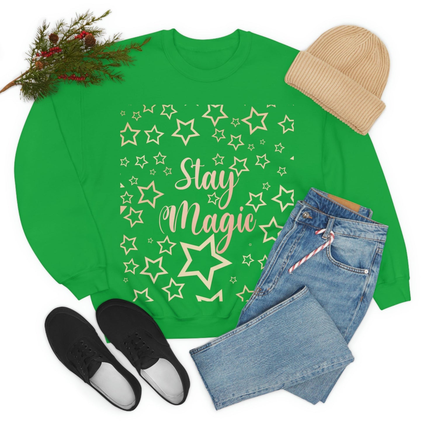 Stay Magic Christmas Gift Happy New Year Unisex Heavy Blend™ Crewneck Sweatshirt Ichaku [Perfect Gifts Selection]