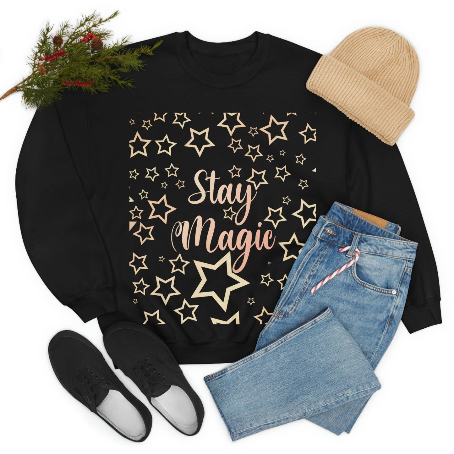 Stay Magic Christmas Gift Happy New Year Unisex Heavy Blend™ Crewneck Sweatshirt Ichaku [Perfect Gifts Selection]