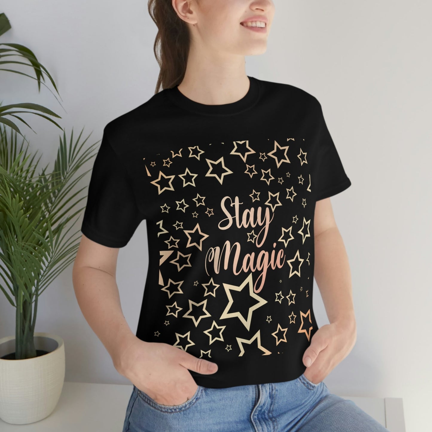 Stay Magic Christmas Gift Happy New Year Unisex Jersey Short Sleeve T-Shirt Ichaku [Perfect Gifts Selection]