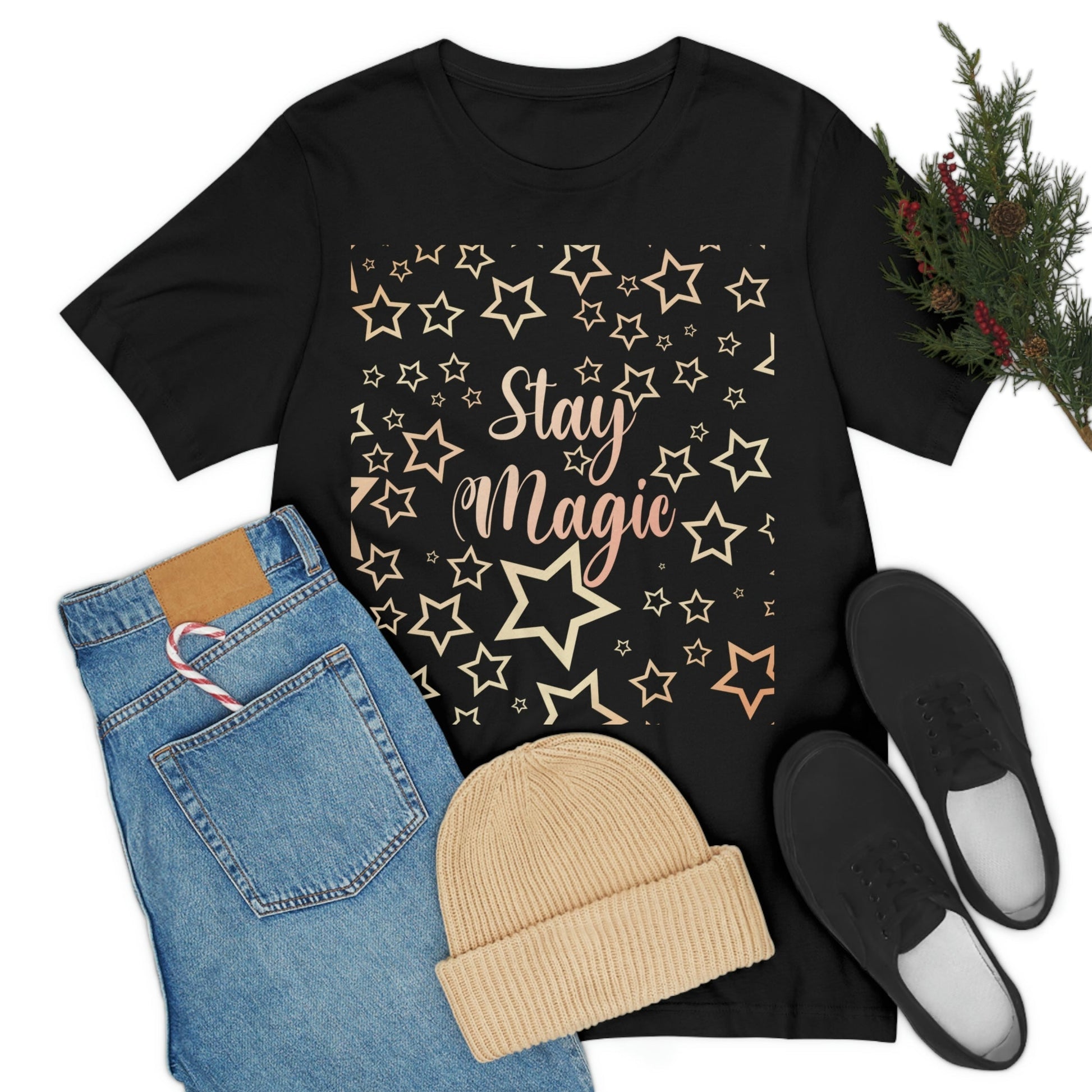 Stay Magic Christmas Gift Happy New Year Unisex Jersey Short Sleeve T-Shirt Ichaku [Perfect Gifts Selection]