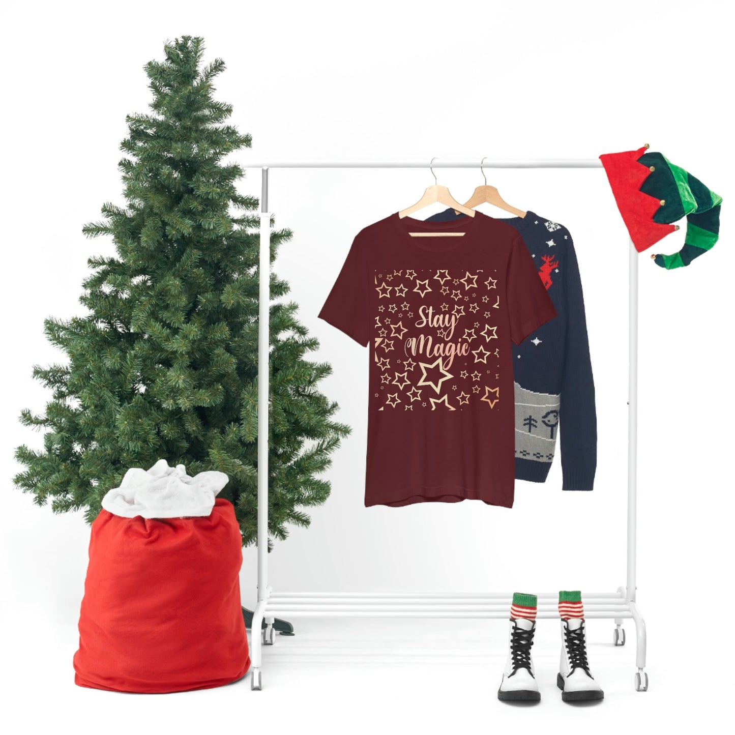 Stay Magic Christmas Gift Happy New Year Unisex Jersey Short Sleeve T-Shirt Ichaku [Perfect Gifts Selection]