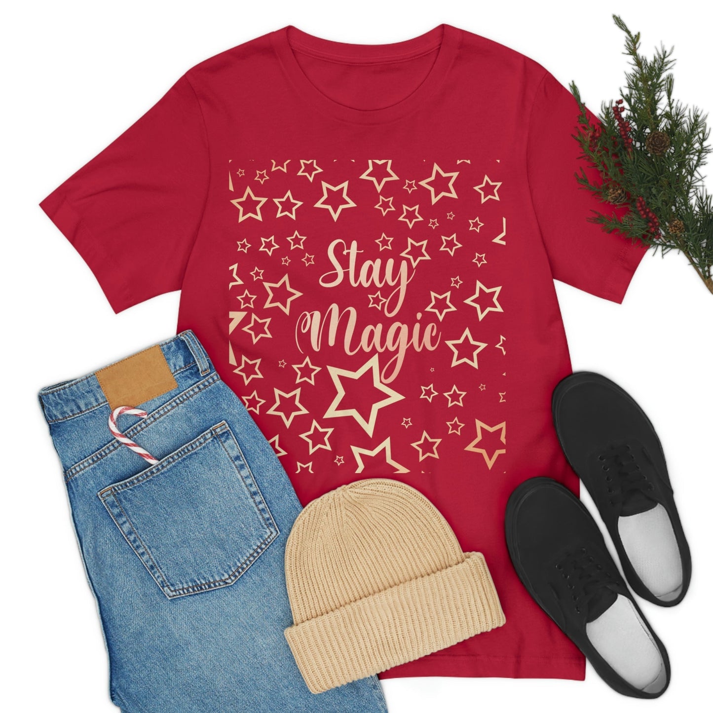 Stay Magic Christmas Gift Happy New Year Unisex Jersey Short Sleeve T-Shirt Ichaku [Perfect Gifts Selection]