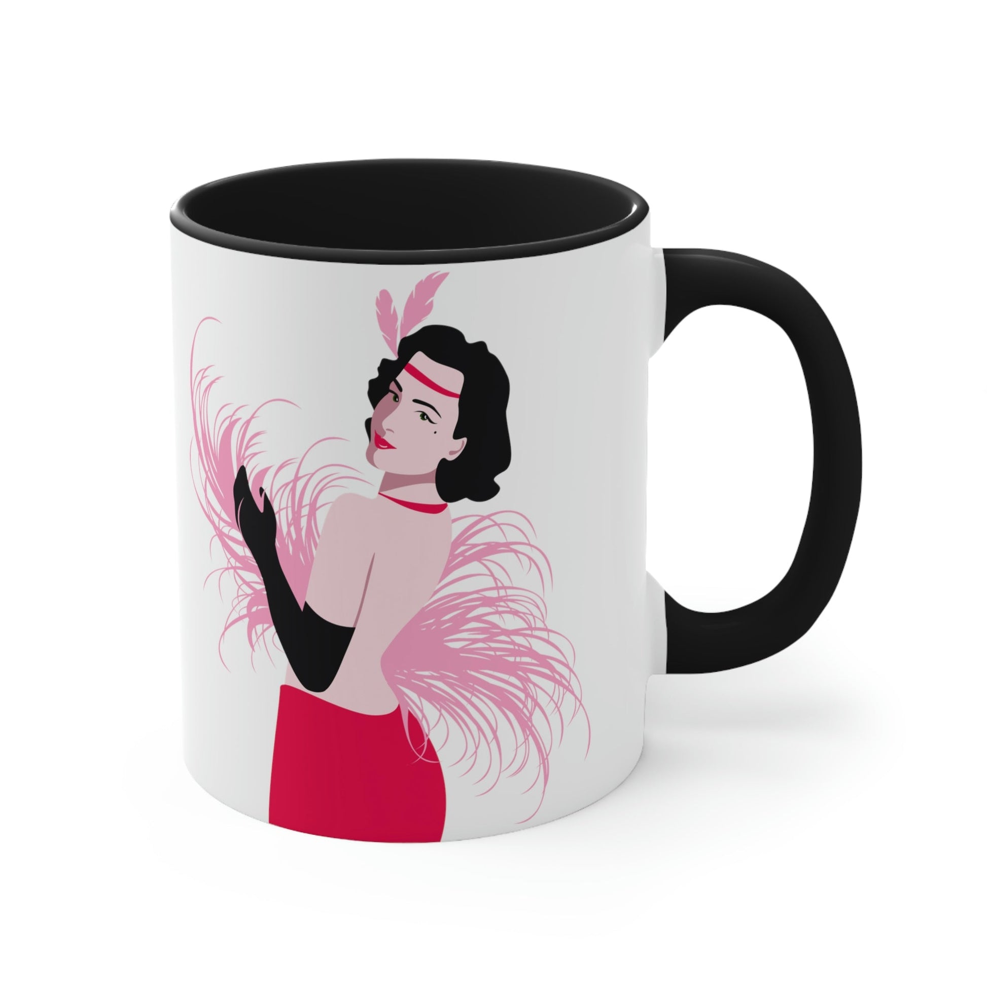 Step Back in Time with Retro Woman 40s Style Art Accent Coffee Mug 11oz Ichaku [Perfect Gifts Selection]