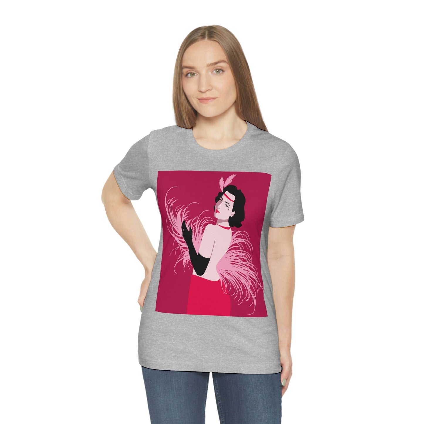 Step Back in Time with Retro Woman 40s Style Art Unisex Jersey Short Sleeve T-Shirt Ichaku [Perfect Gifts Selection]